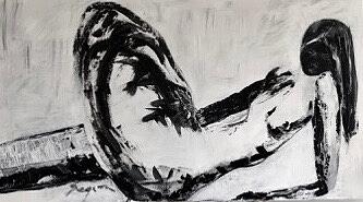 Abstract Black and White Figures, artwork by Angelo Segarra