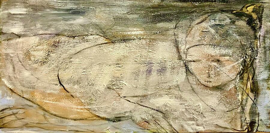 Reclining Nude with Headscarf, artwork by Angelo Segarra