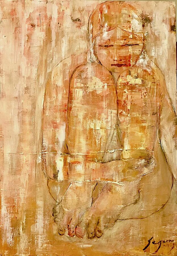 Sitting Figure in Earthy Tones, artwork by Angelo Segarra